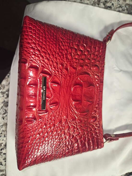 Brahmin Red Melbourne Croc Embossed Leather Handbag – Brand New w/ Dust Bag